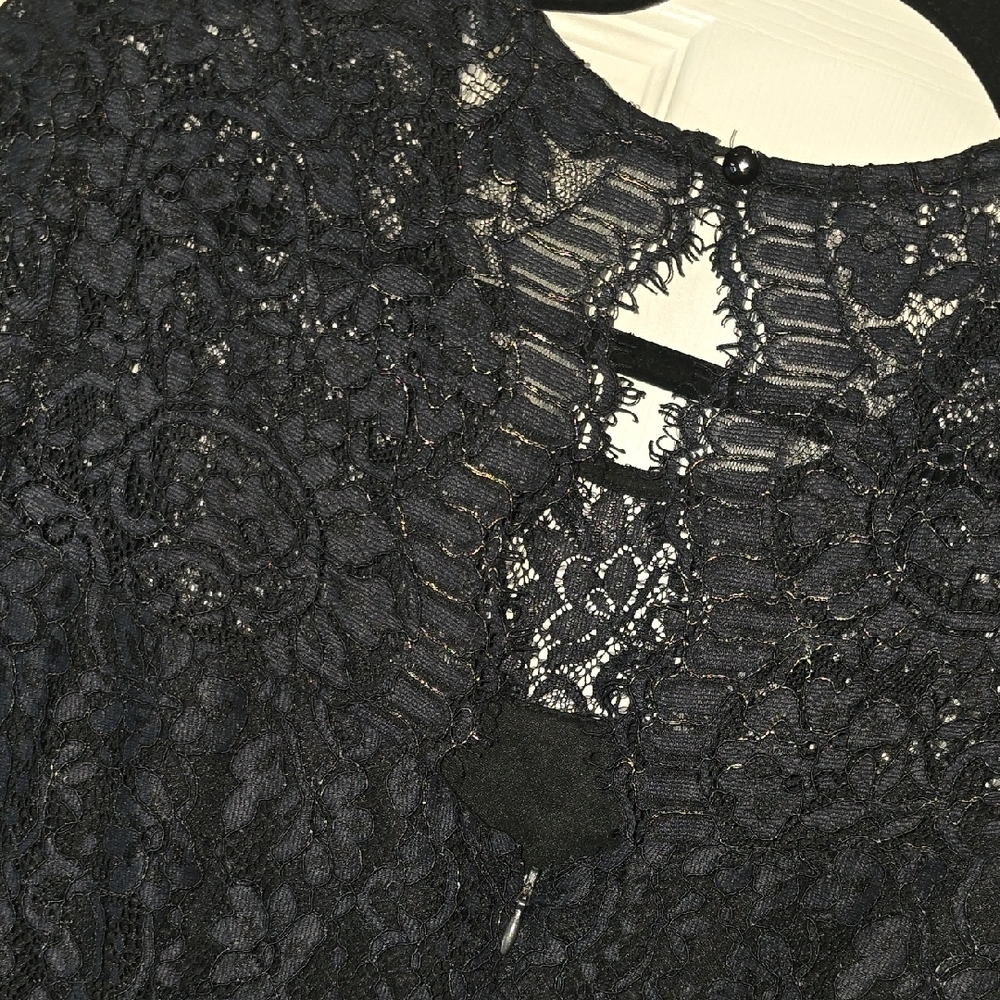 Banana Republic Black Lace Mini Dress Size 8 - Picture 4 of 9